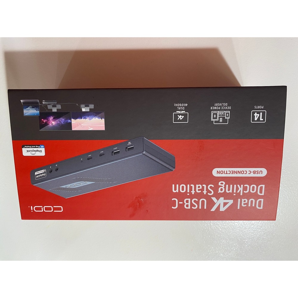 CODi Dual 4K Universal USB-C Docking Station 14 Ports 130W Power A01200 Black